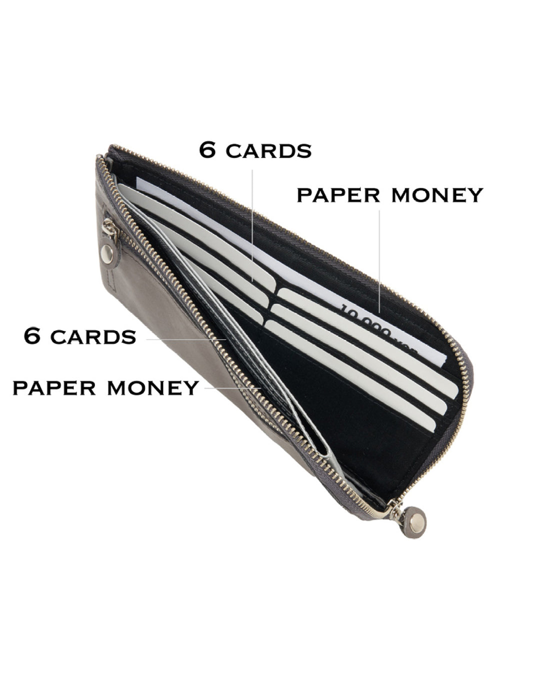 SLIM WALLET : LONG | GRAY